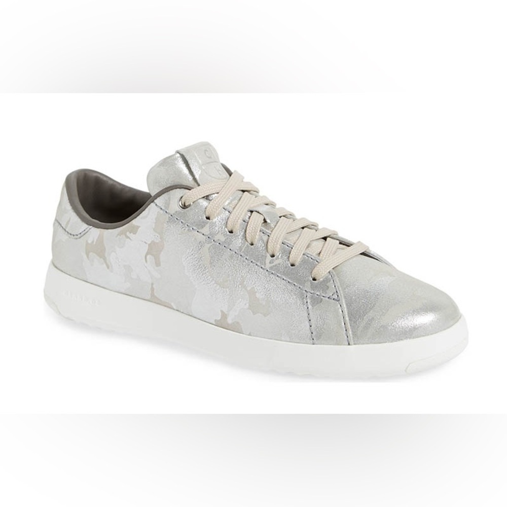 Cole Haan GrandPro Silver Metallic Camouflage Tennis Shoe Low Top Sneaker Size 8